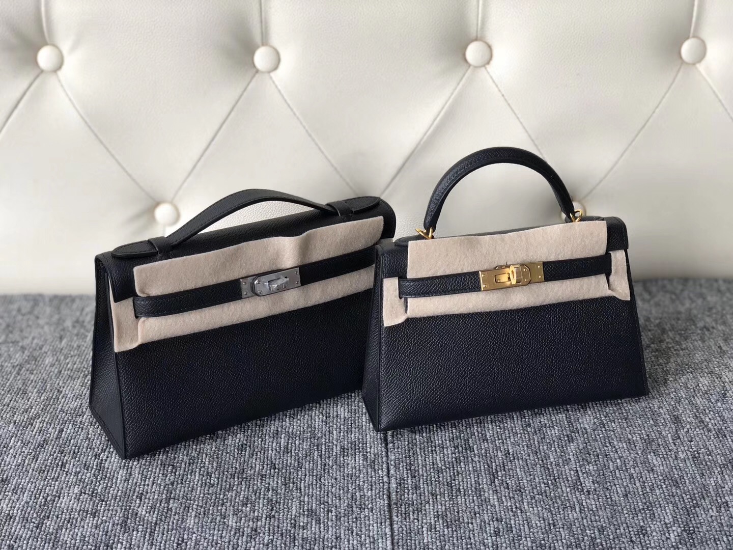 臺灣新北市Hermes Kelly Mini 2代 9D琥珀黃 9I玉蘭粉 CK10奶昔白 CK18大象灰