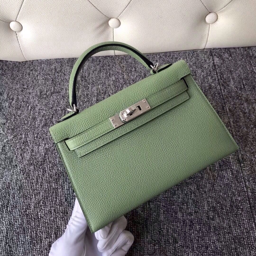 愛馬仕凱莉迷妳二代價格 Hermes kelly mini 2代 3I牛油果綠 Vert Criquet 蟋蟀綠