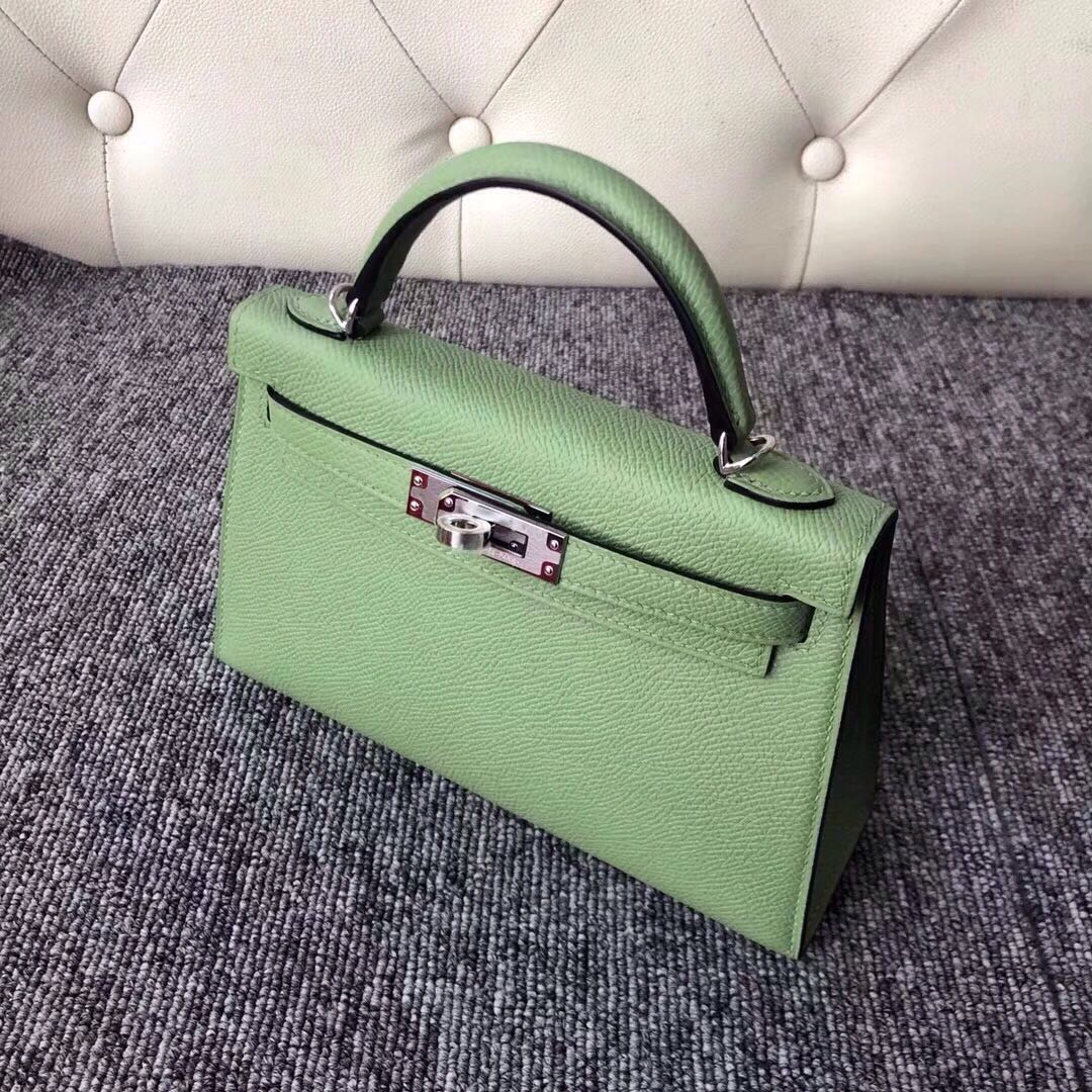 愛馬仕凱莉迷妳二代價格 Hermes kelly mini 2代 3I牛油果綠 Vert Criquet 蟋蟀綠