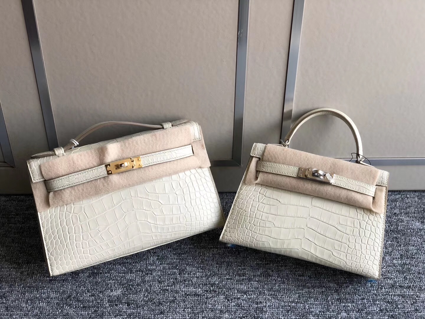 迷妳凱莉包壹代 二代 Hermes MiniKelly Pochette/Mini Kelly 2代 8L奶油白 Beton