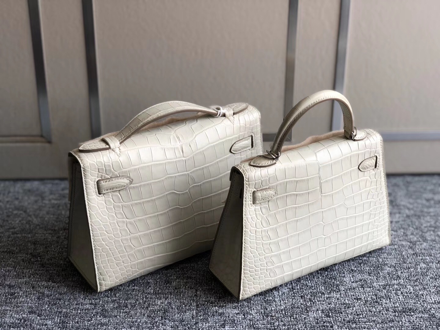 迷妳凱莉包壹代 二代 Hermes MiniKelly Pochette/Mini Kelly 2代 8L奶油白 Beton