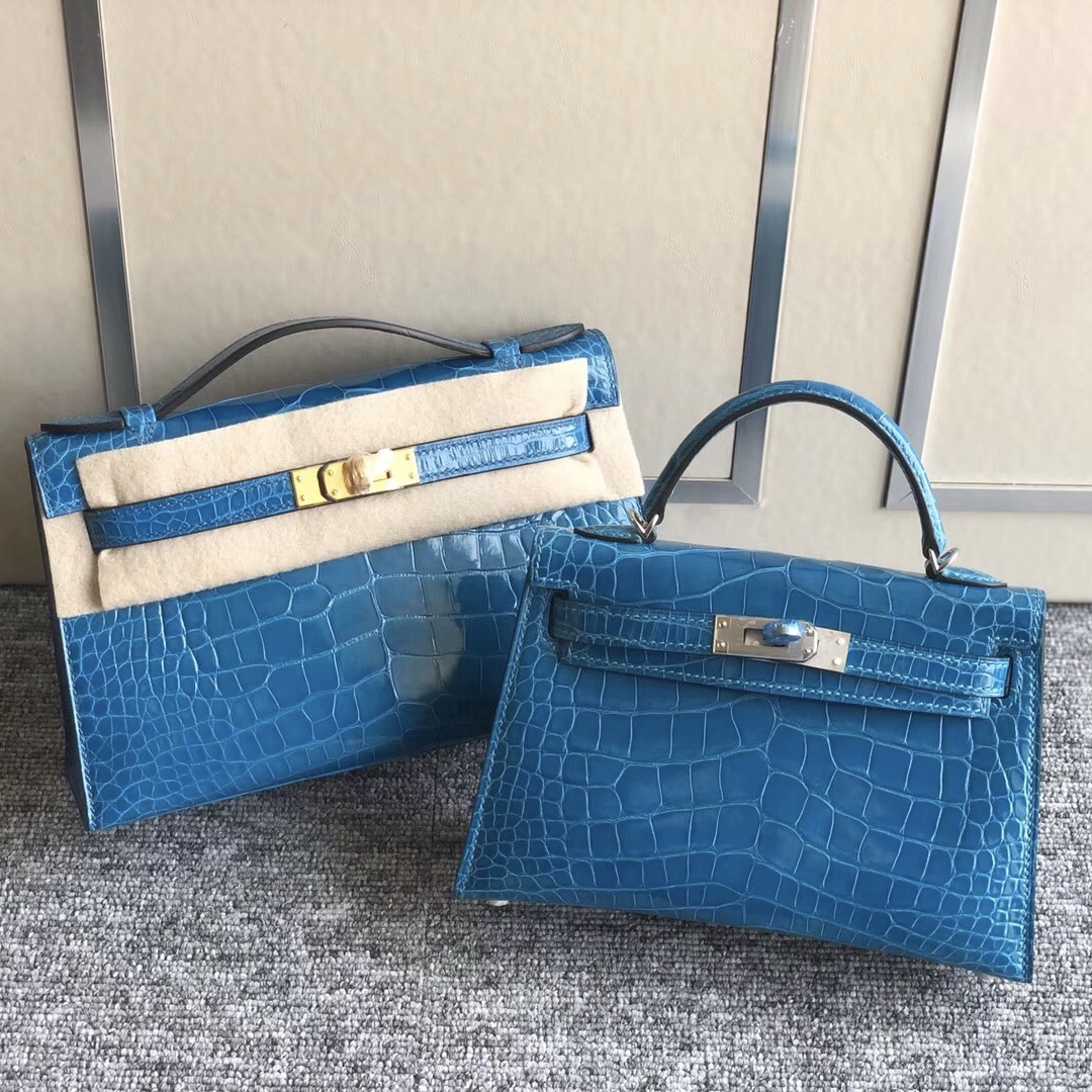 Hermes Mini Kelly Pochette /mini Kelly2 尺寸大小對比圖片 7W伊茲密爾藍