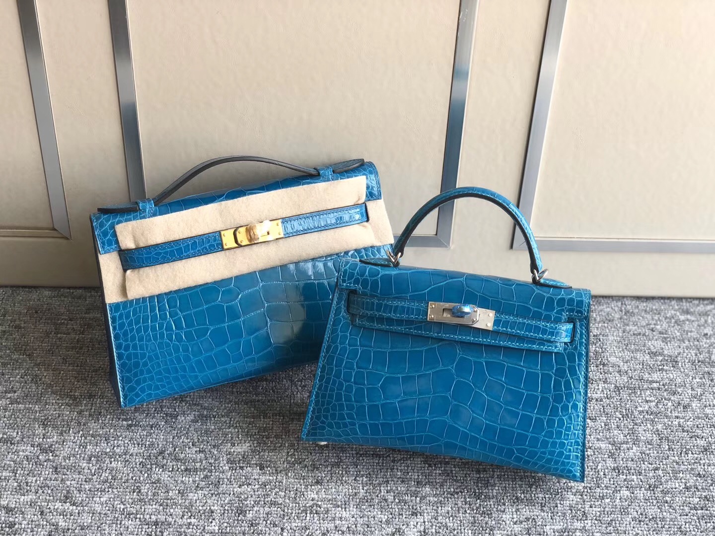 Hermes Mini Kelly Pochette /mini Kelly2 尺寸大小對比圖片 7W伊茲密爾藍