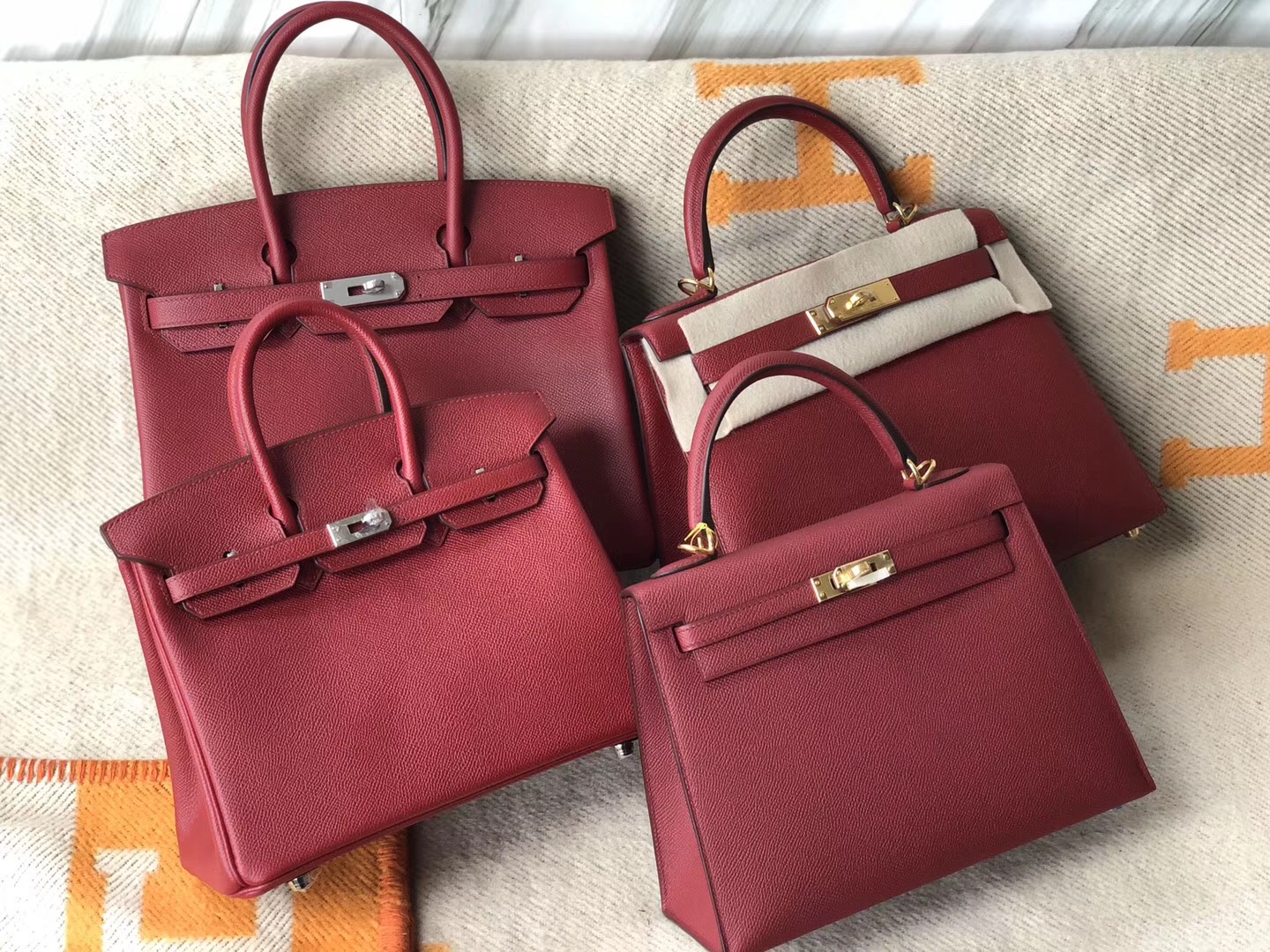 愛馬仕 Hermes K1石榴红 Rouge Grenat Birkin25 30cm Kelly25 28cm