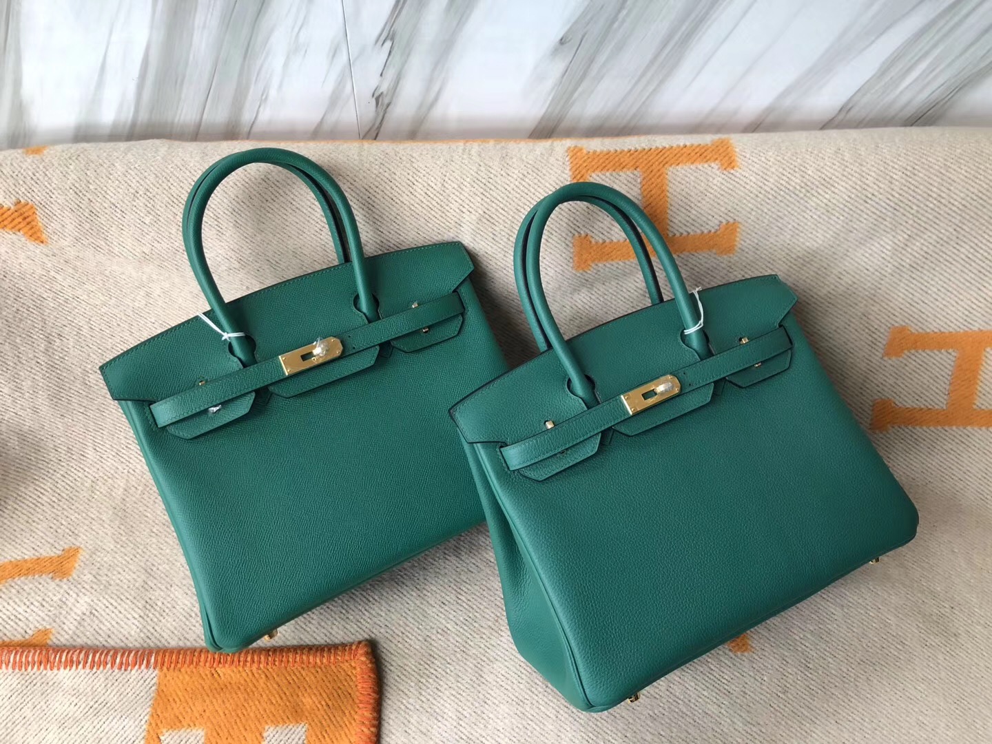 愛馬仕 Hermes U4丝绒绿 Vert Verigo Birkin25 30cm Kelly 28cm