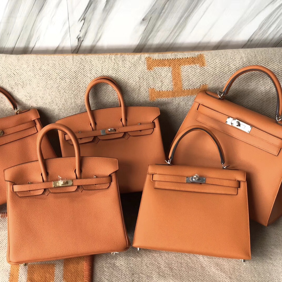 Hermes Birkin 25cm 愛馬仕 Hermes Kelly 25cm 28cm CK93橙色 Orange