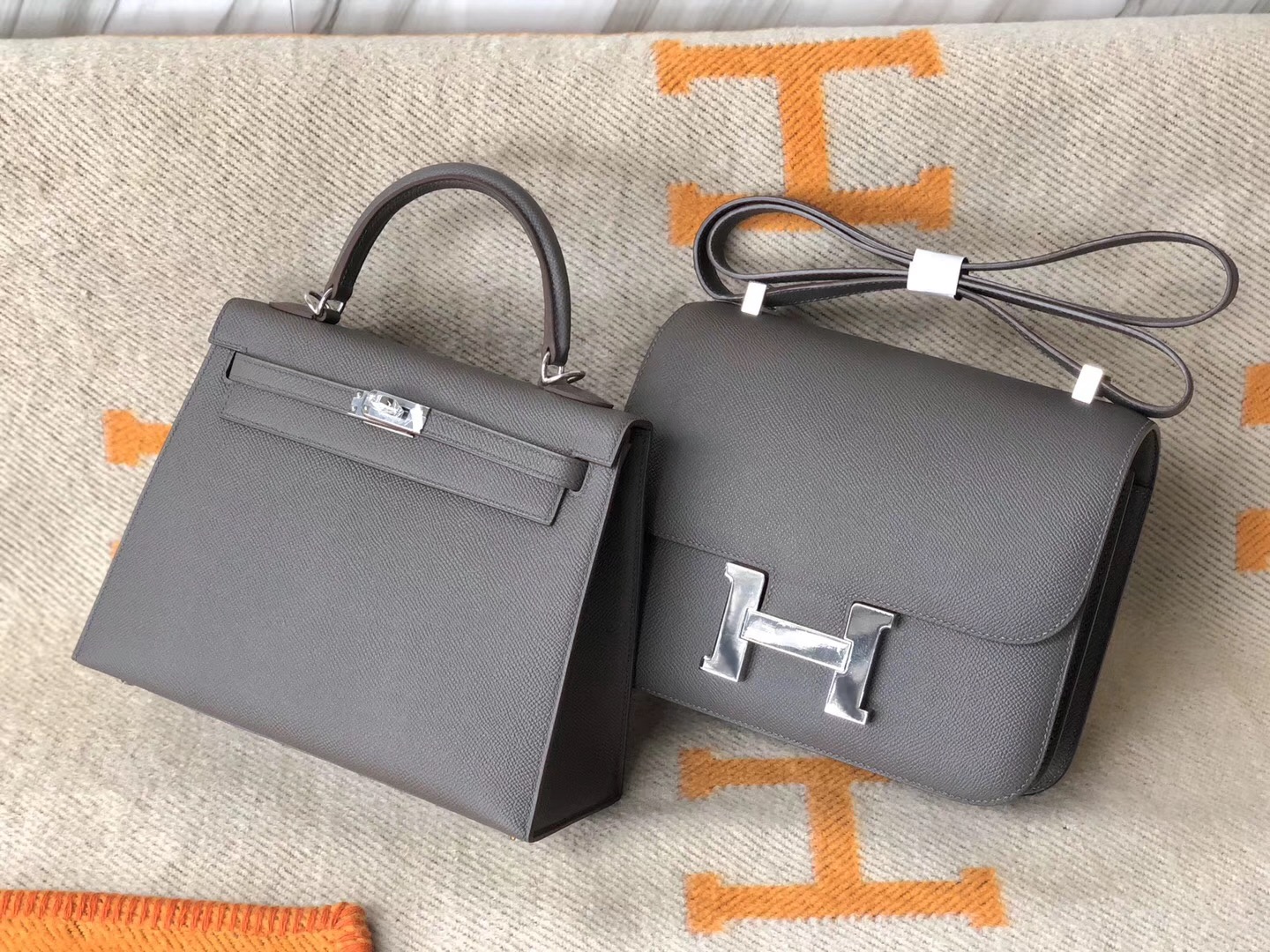 Hermes Birkin 30cm Kelly 25cm Constance 24cm 8F锡器灰 Etain