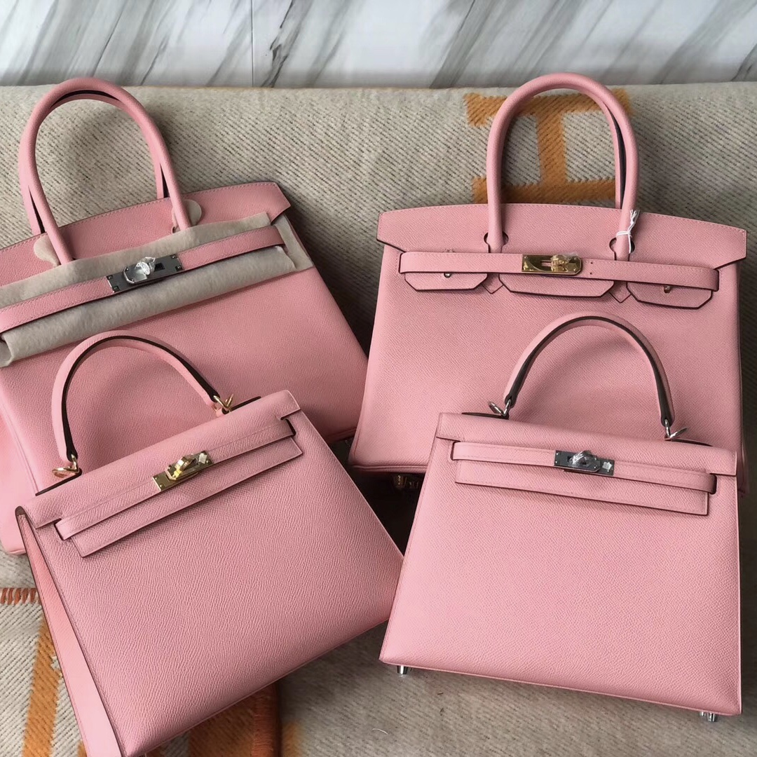 Hermes Birkin 30cm Kelly 25cm 28CM 1Q奶昔粉 Rose Confetti