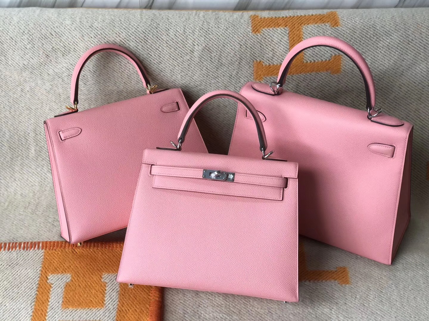 Hermes Birkin 30cm Kelly 25cm 28CM 1Q奶昔粉 Rose Confetti