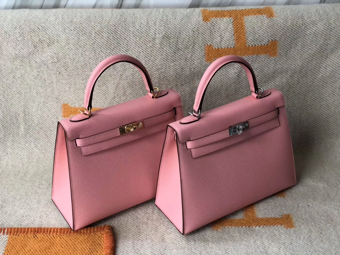 Hermes Birkin 30cm Kelly 25cm 28CM 1Q奶昔粉 Rose Confetti