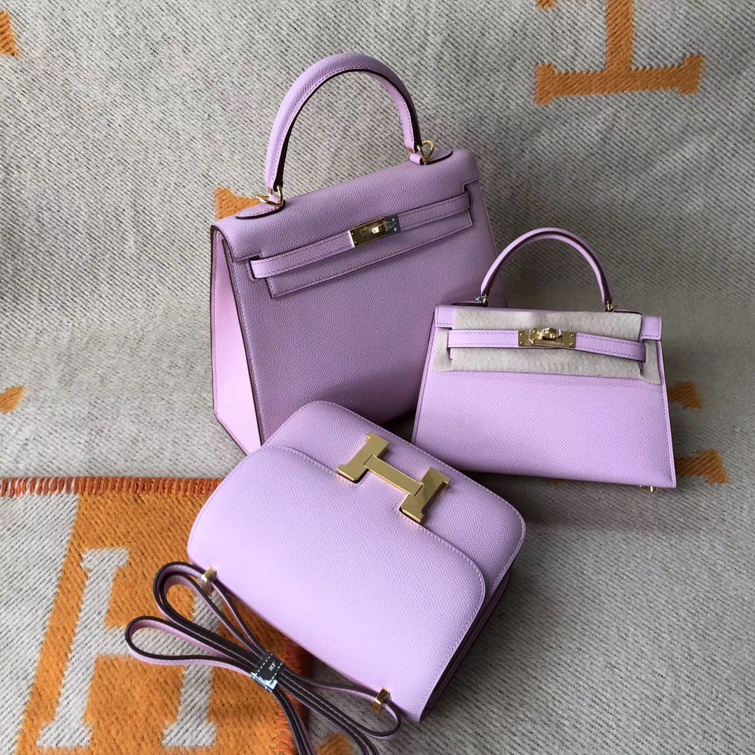 Macao Hermes Constance 19cm KellyMini 2代 X9錦葵紫 mauve sylvestre