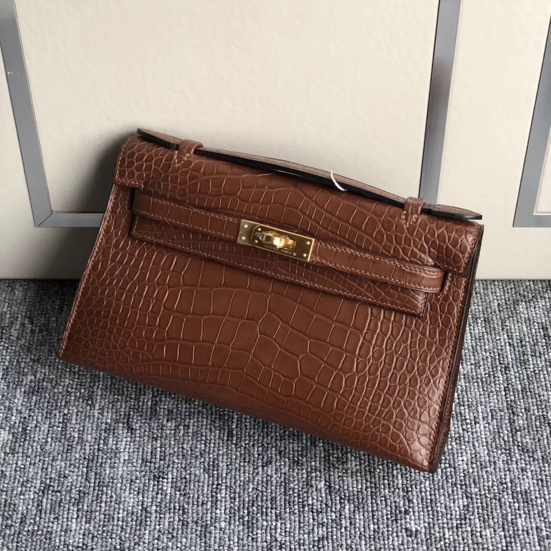 Hermes MiniKelly Pochette 6W薄荷綠MENTHE CK19慕斯灰 6C古銅色