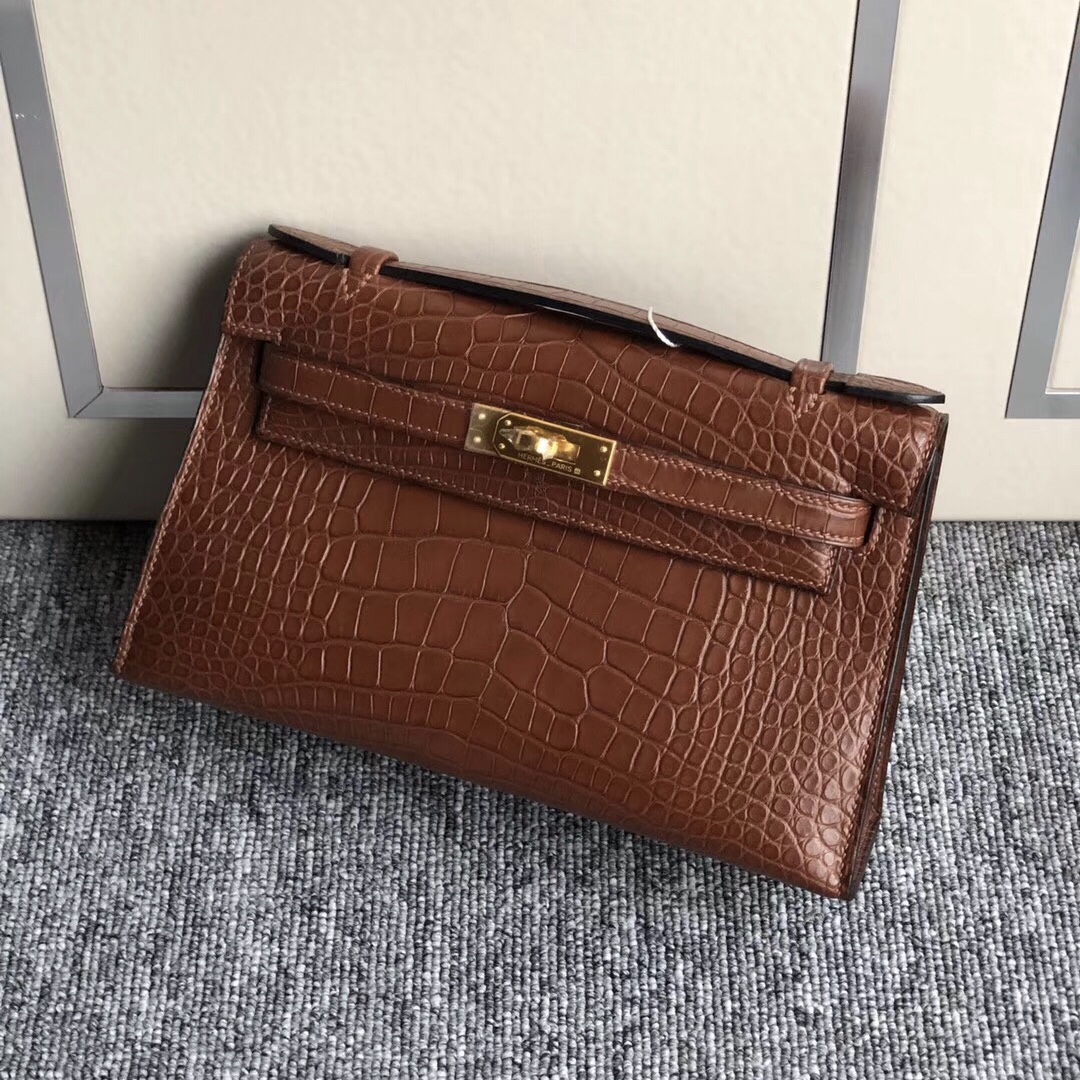 Hermes MiniKelly Pochette 6W薄荷綠MENTHE CK19慕斯灰 6C古銅色