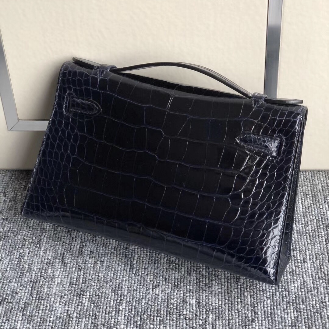 Hermes Mini Kelly Pochette CK73寶石藍 Blue Sapphire J5天方夜譚粉紫