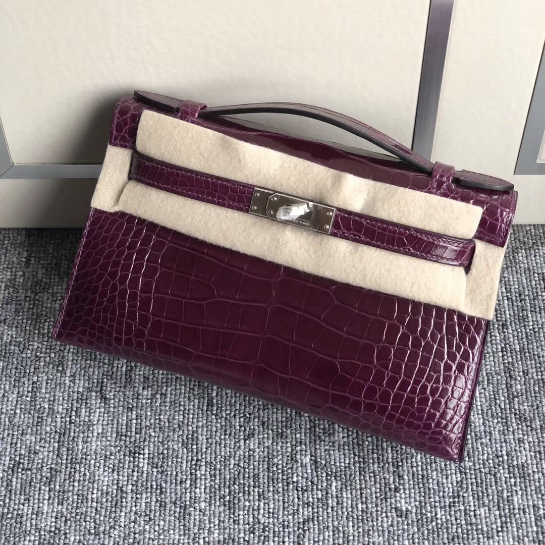 Hermes Mini Kelly Pochette N5加侖紫 ck95法拉利紅 6H橄欖綠