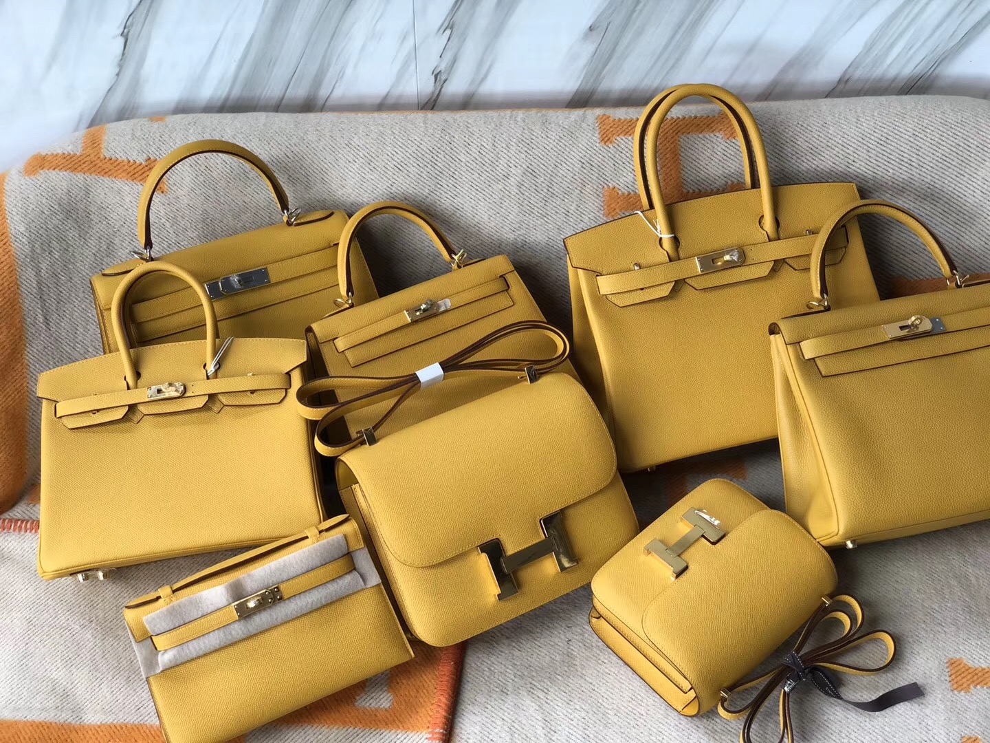 Macao Hermes Kelly 25cm 28cm 尺寸大小對比圖片 9D琥珀黃 Amber