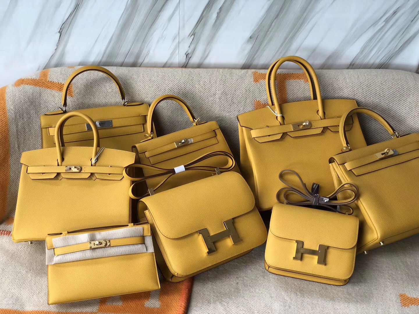 Macao Hermes Kelly 25cm 28cm 尺寸大小對比圖片 9D琥珀黃 Amber