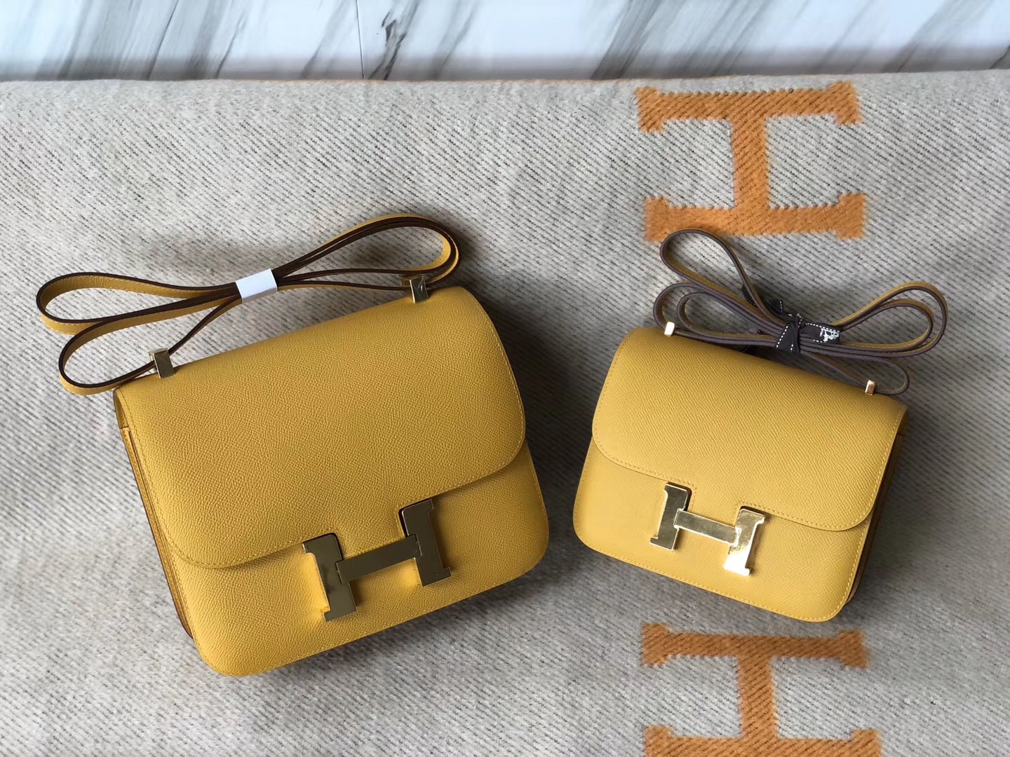 Macao Hermes Constance 19cm 24cm Epsom 9D琥珀黃 Amber