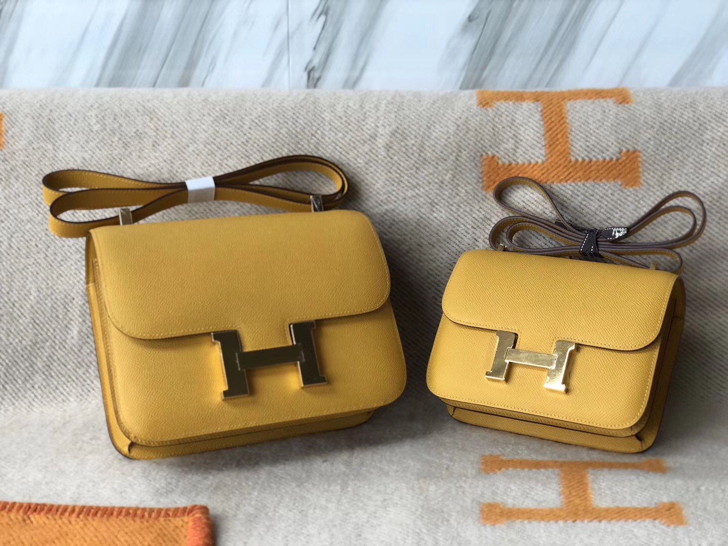 Macao Hermes Constance 19cm 24cm Epsom 9D琥珀黃 Amber