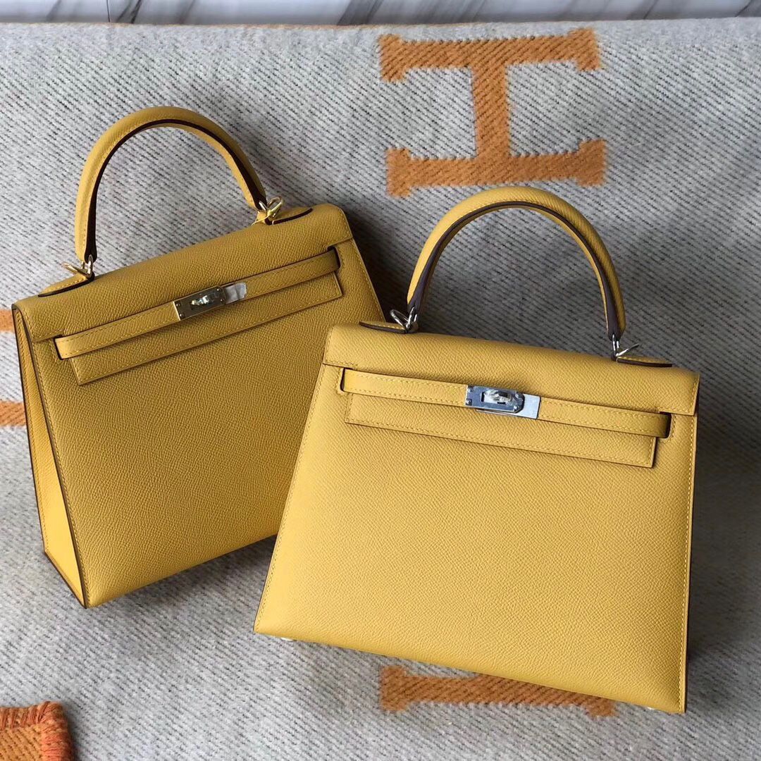 Macao Hermes Kelly 25cm 28cm 尺寸大小對比圖片 9D琥珀黃 Amber