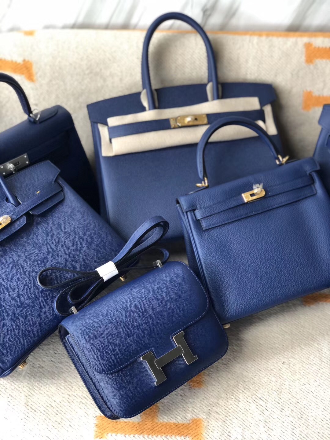 Hermes Birkin25 30cm 大小對比參照圖 Epsom CK75寶石藍 Blue sapphire