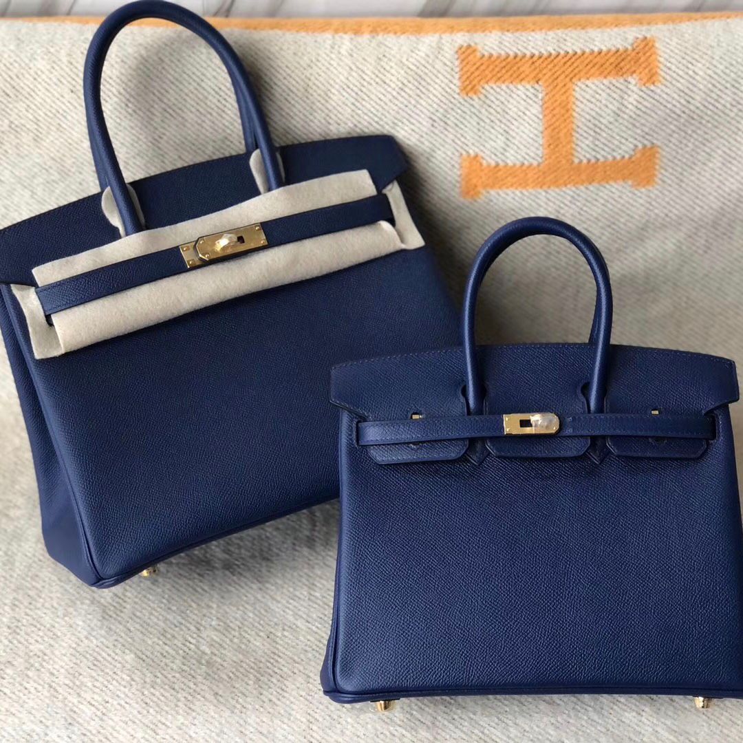 Hermes Birkin25 30cm 大小對比參照圖 Epsom CK75寶石藍 Blue sapphire