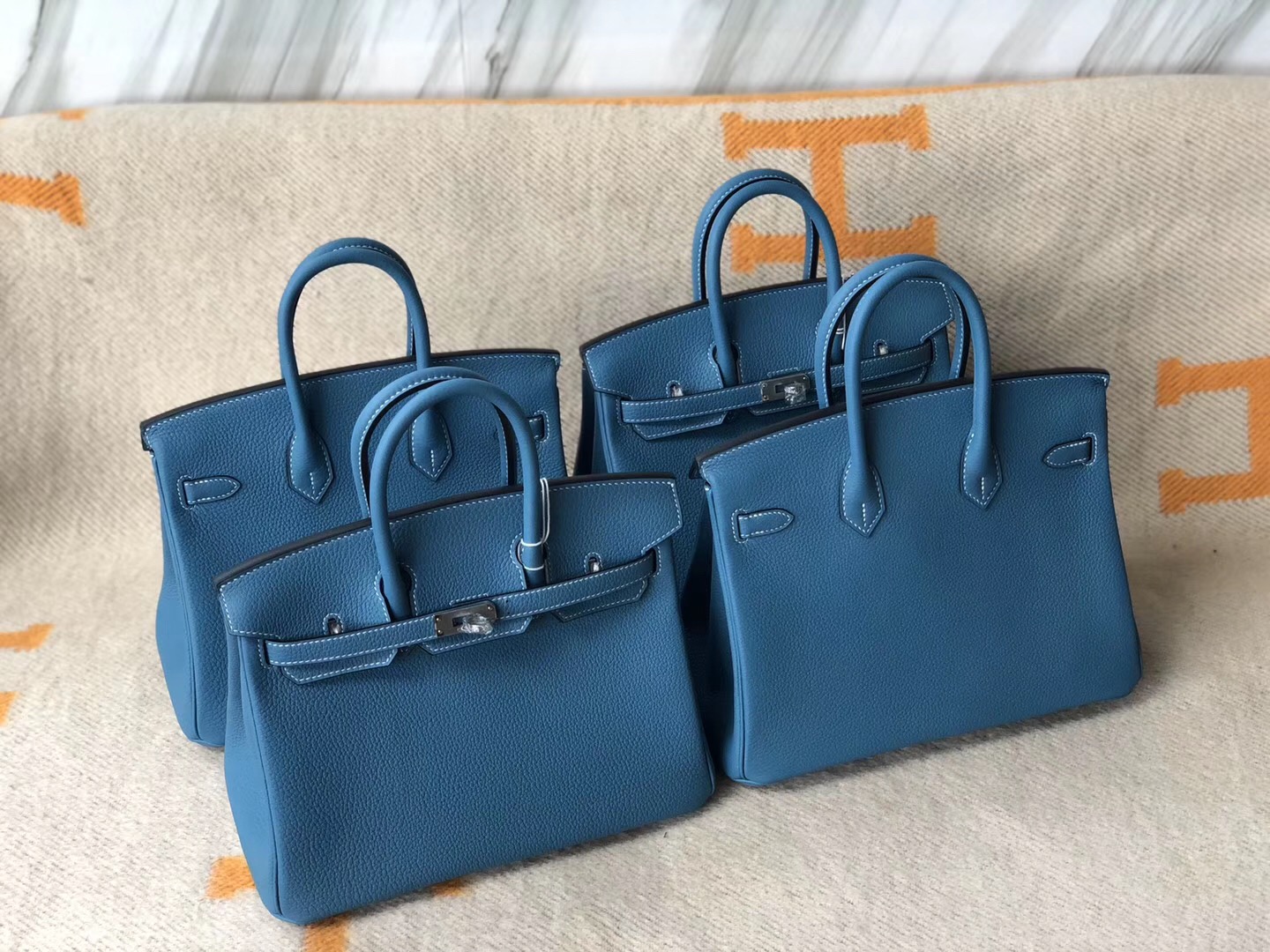 愛馬仕鉑金包配什麼衣服好看 Birkin25 30cm CK75牛仔藍 Blue Jean