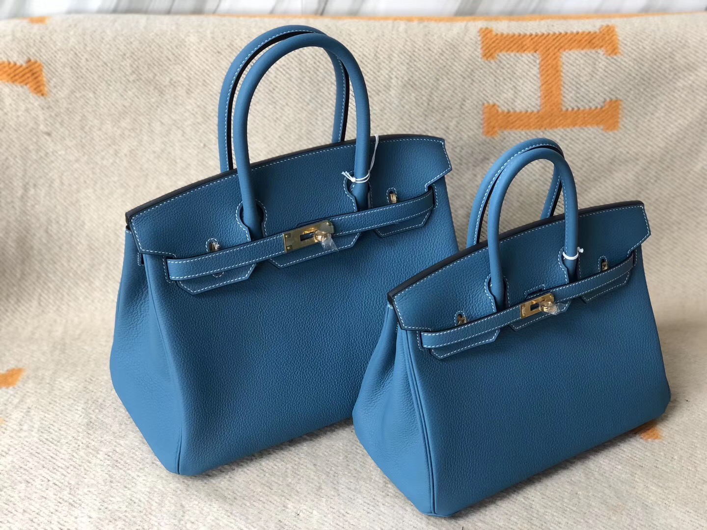 愛馬仕鉑金包配什麼衣服好看 Birkin25 30cm CK75牛仔藍 Blue Jean