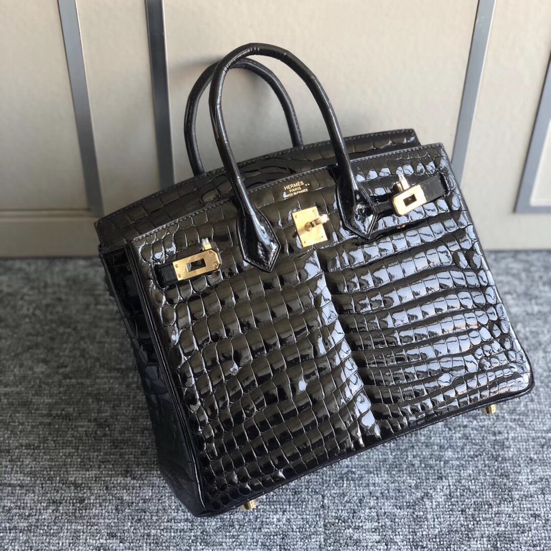 澳门爱马仕专卖店永利度假酒店 Hermes Birkin25cm 尼羅供珠鱷 CK89 Noir