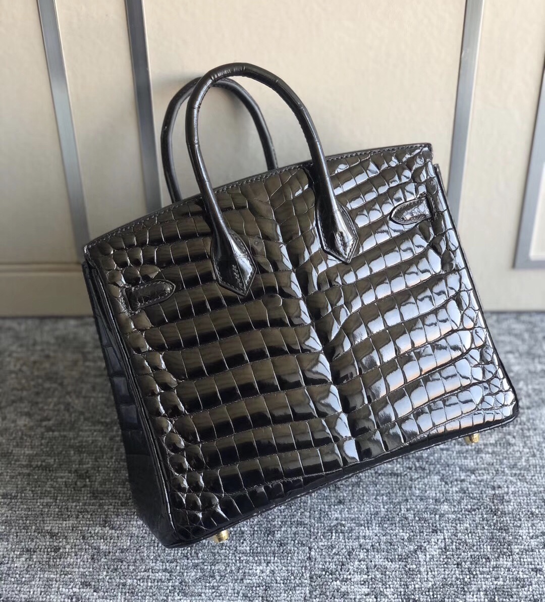 澳门爱马仕专卖店永利度假酒店 Hermes Birkin25cm 尼羅供珠鱷 CK89 Noir