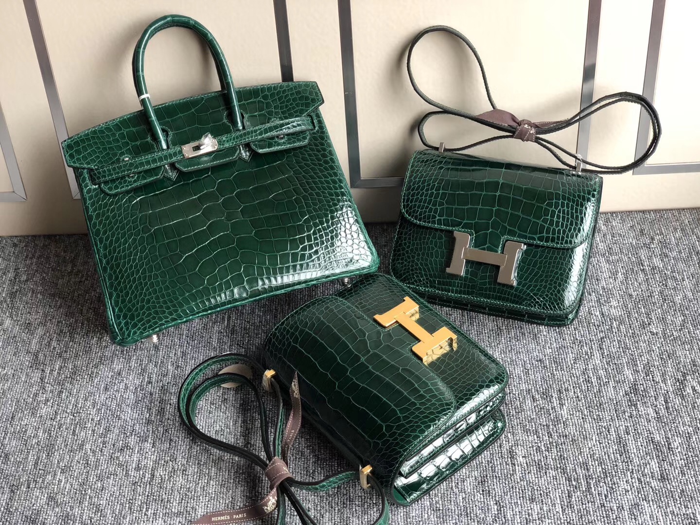 Hermes Birkin 25cm Constance 19cm 美洲鱷 CK67祖母綠 Vert Fonce