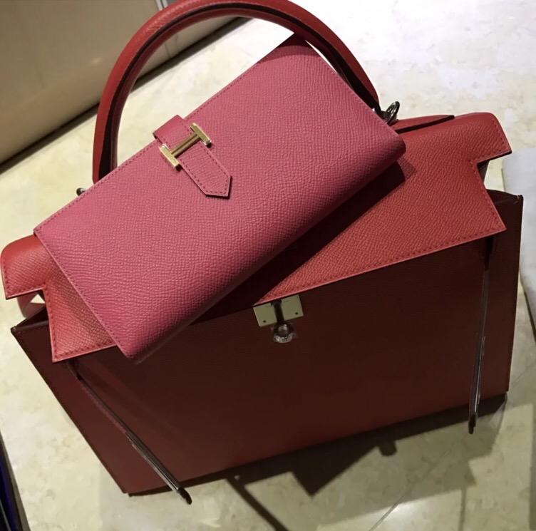 Hermes Kelly 32cm M8瀝青灰 Griss Asphalte 大小上身效果圖片