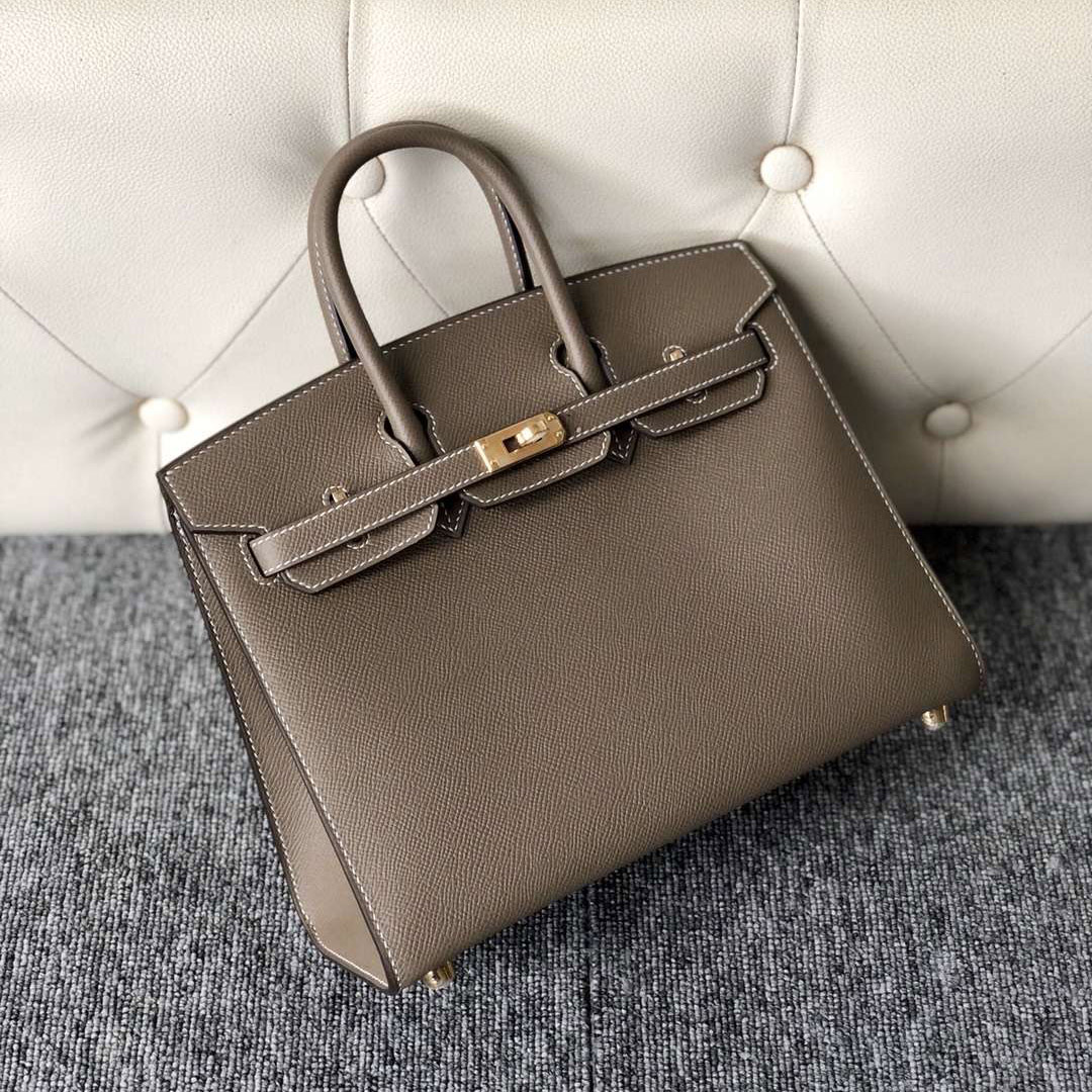 香港灣仔區 愛馬仕 外縫鉑金包價格 Hermes Birkin 25cm CK18大象灰Etoupe