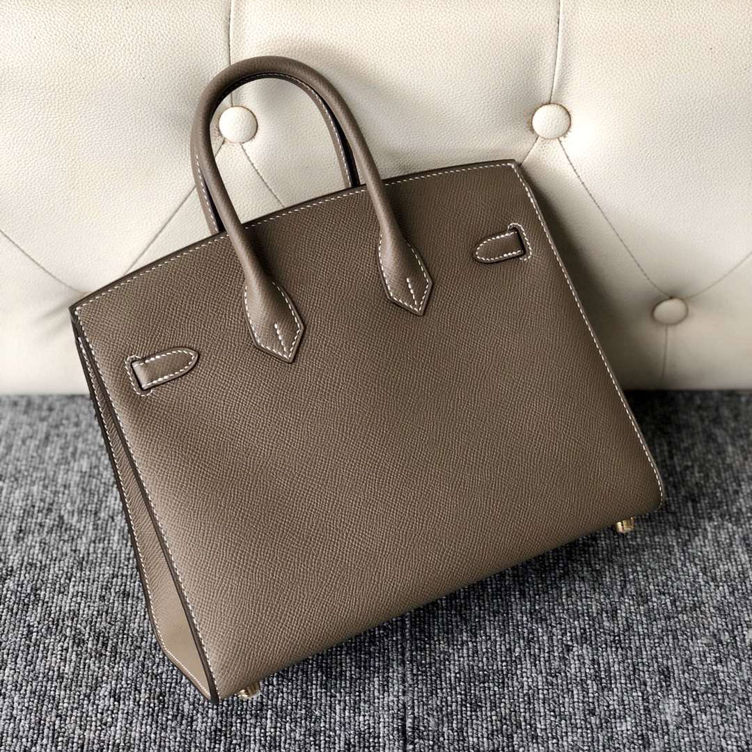 香港灣仔區 愛馬仕 外縫鉑金包價格 Hermes Birkin 25cm CK18大象灰Etoupe