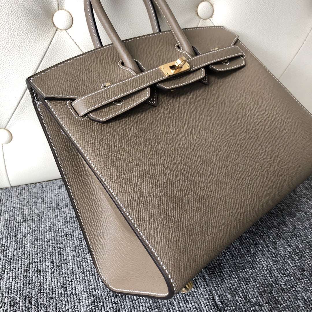 香港灣仔區 愛馬仕 外縫鉑金包價格 Hermes Birkin 25cm CK18大象灰Etoupe