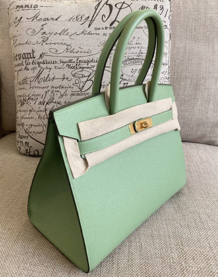 愛馬仕外縫鉑金包 Hermes Birkin 30cm 3I牛油果綠Vert Criquet 蟋蟀綠