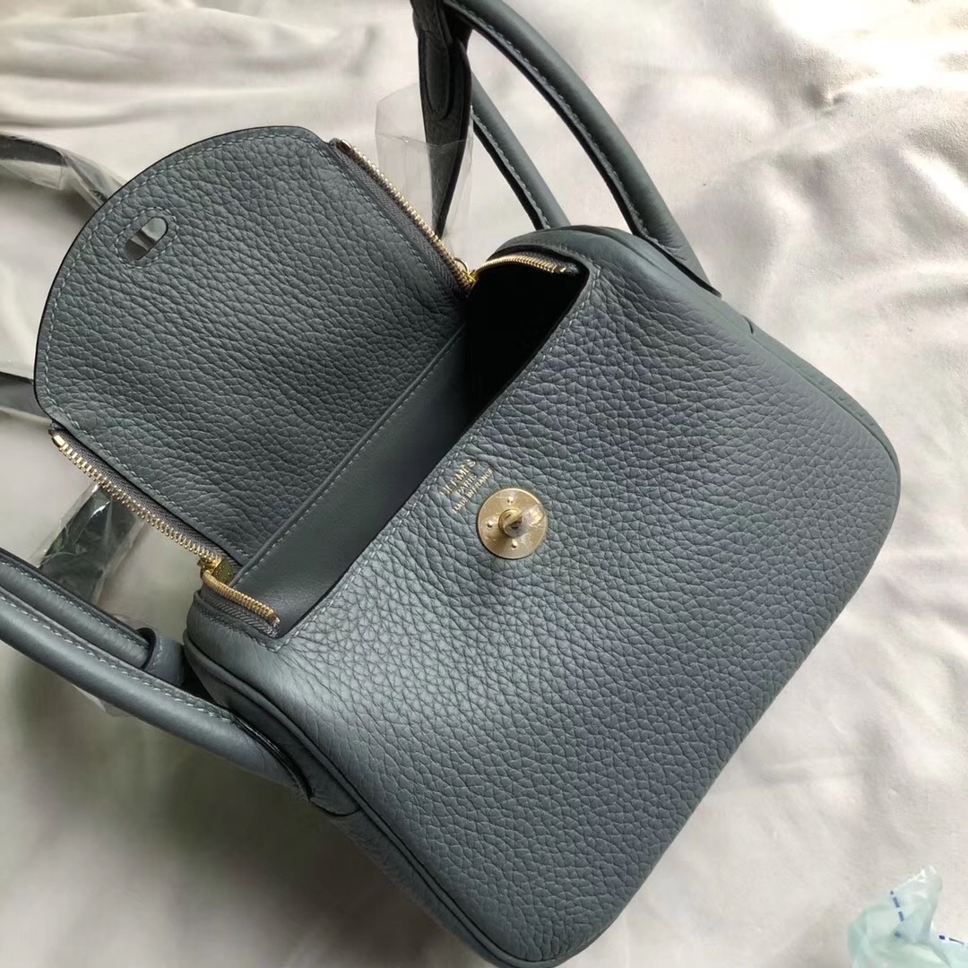 Hermes Mini Lindy Handbag 19cm cc63 vert amande 杏綠色 Clemence
