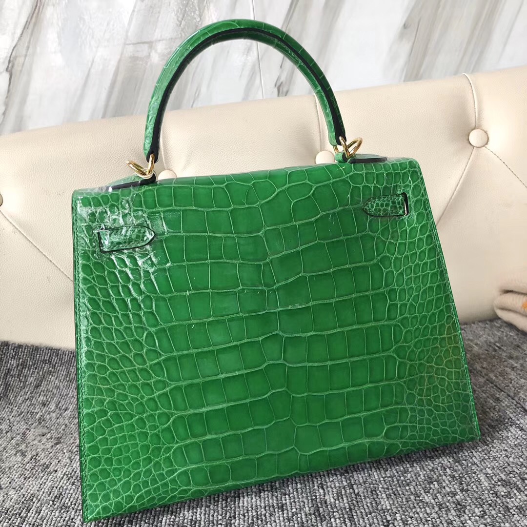 香港東區愛馬仕凱莉包 Hermes Kelly 25cm 美洲鱷 1L Cactus 仙人掌綠