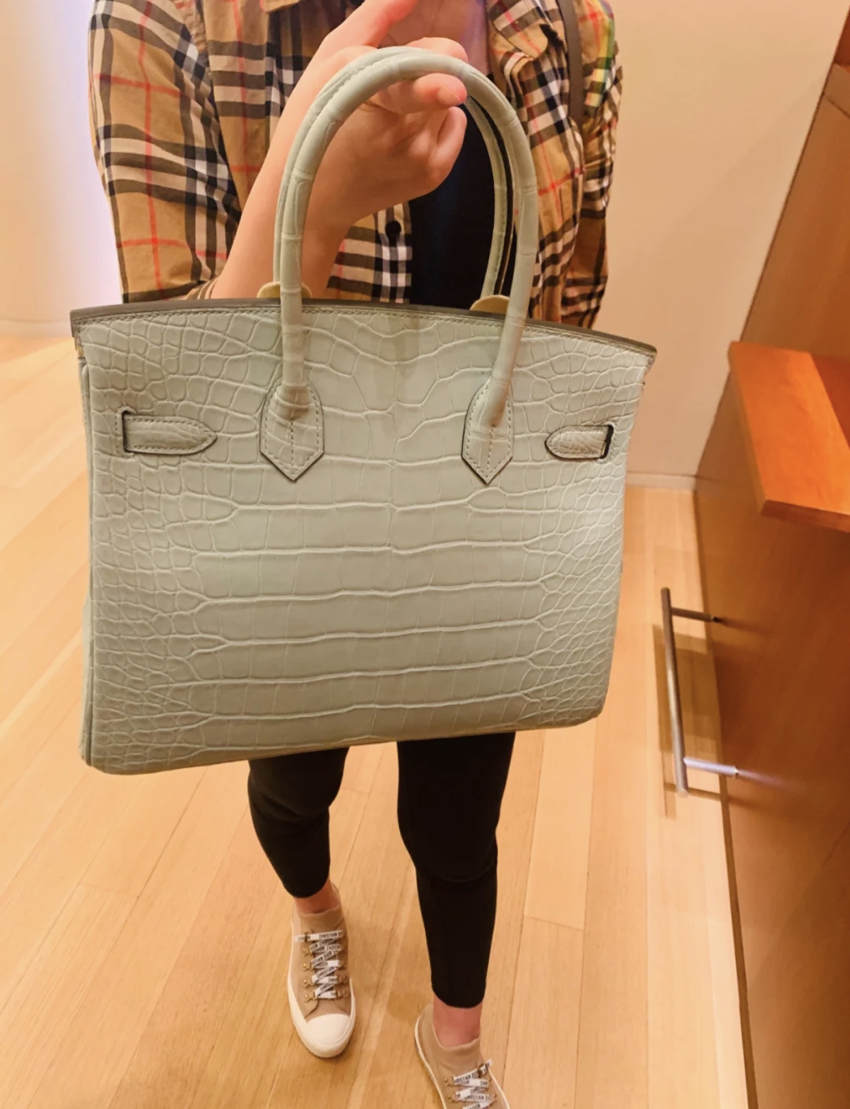 愛馬仕柏金包 Hermes Birkin 30cm 霧面美洲鱷 6u vert d’eau 新薄荷綠