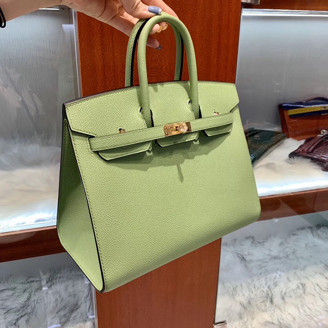 香港九龍半島 外縫鉑金包價格 Hermes Birkin 25cm 3I牛油果綠 Vert Criquet 蟋蟀綠