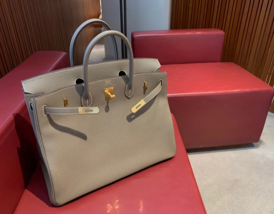 愛馬仕男士大號 鉑金包40CM Hermes Birkin 40cm togo ck18 Etoupe 大象灰