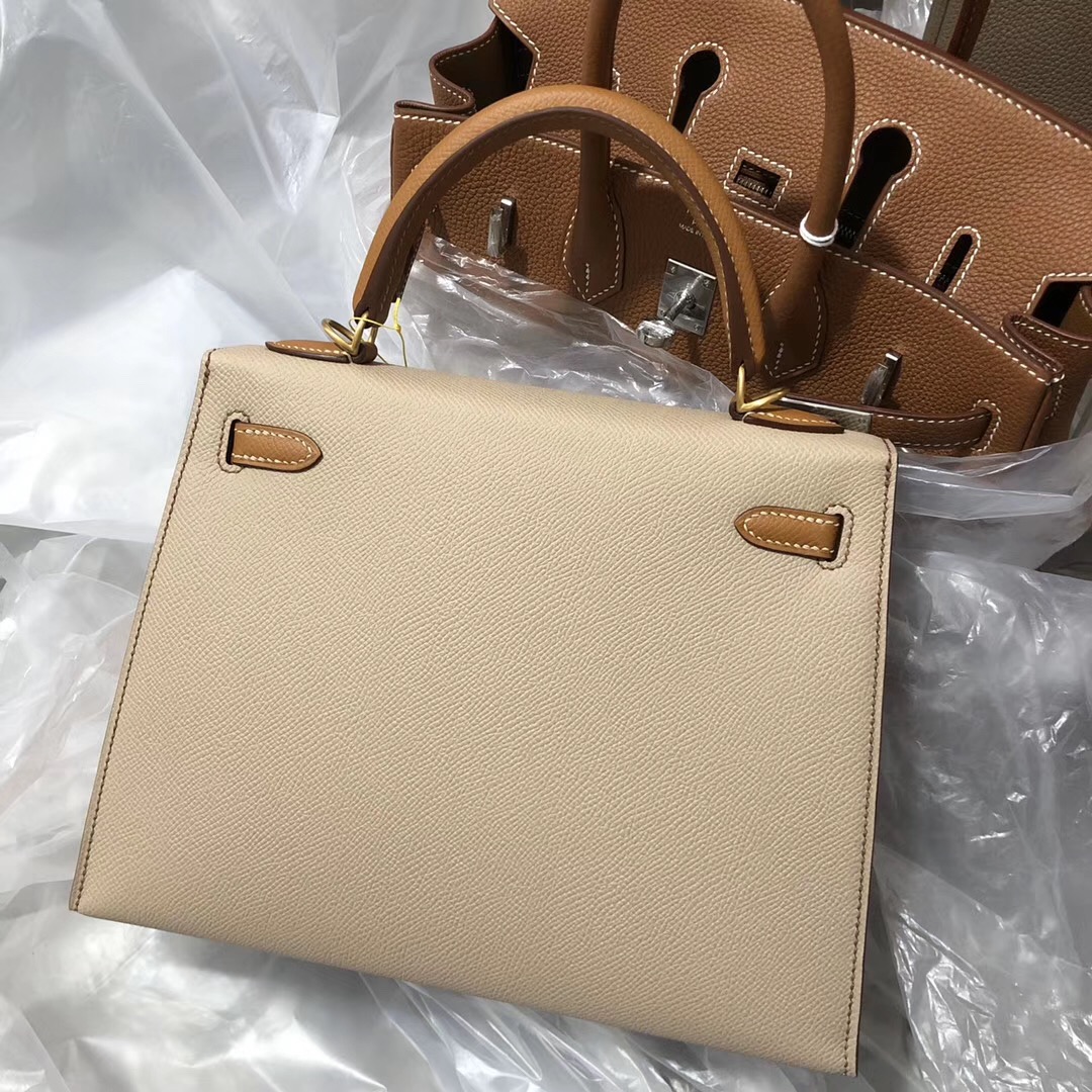 Hong Kong Hermes Kelly 25cm S2風衣灰 Trench CK37金棕色Gold 磨砂金扣