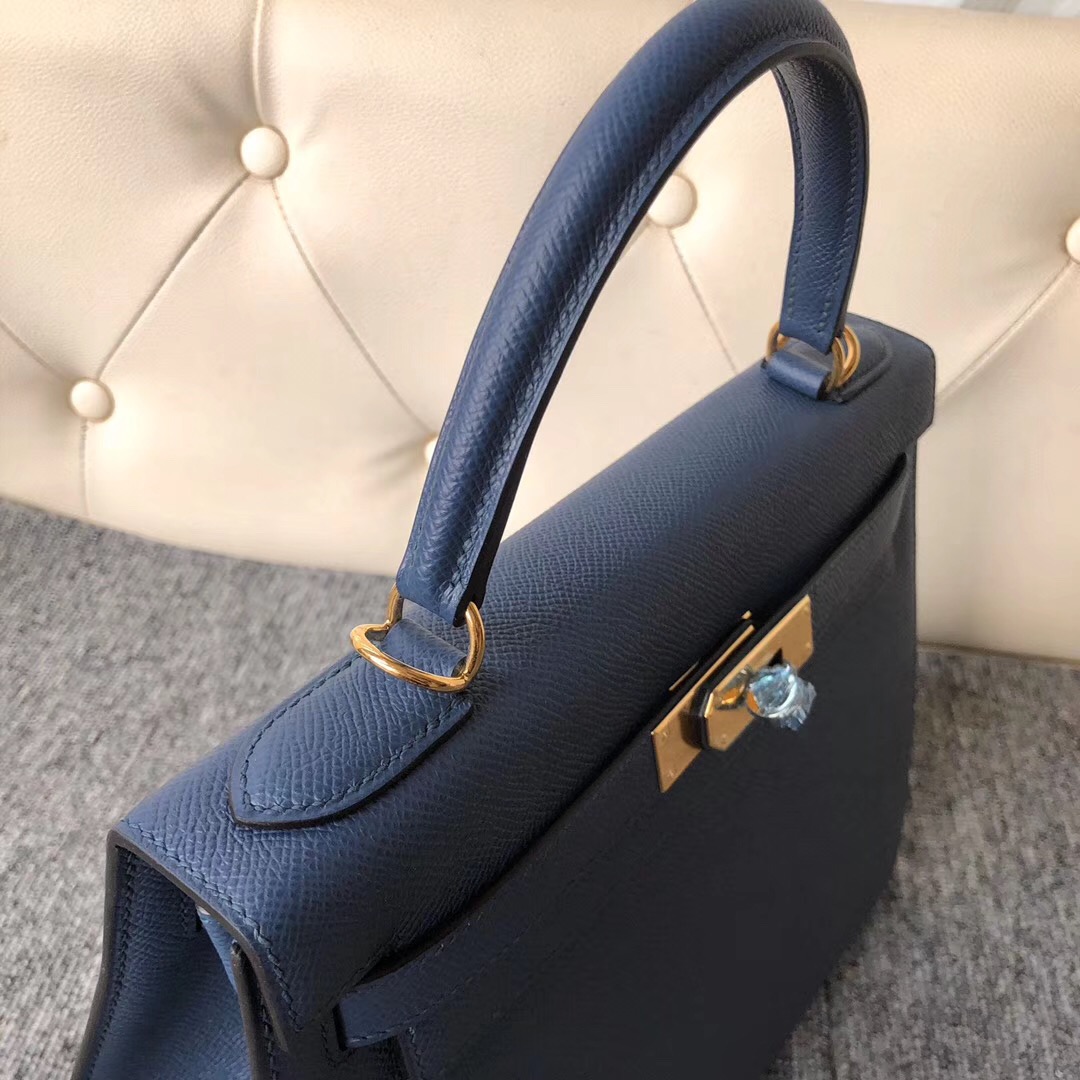 愛馬仕凱莉包價格 Singapore Hermes Kelly 28cm CCS4深邃藍 Deep Blue