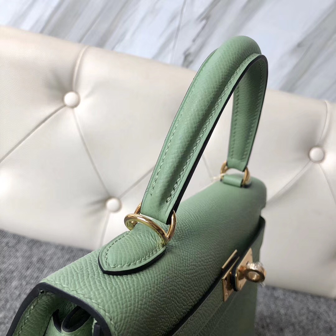 Hong Kong Hermes Kelly 25cm 3I牛油果綠 Vert Criquet 蟋蟀綠 金扣