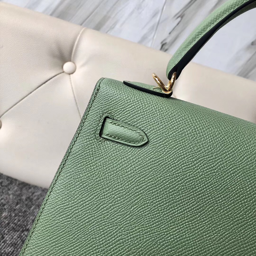 Hong Kong Hermes Kelly 25cm 3I牛油果綠 Vert Criquet 蟋蟀綠 金扣