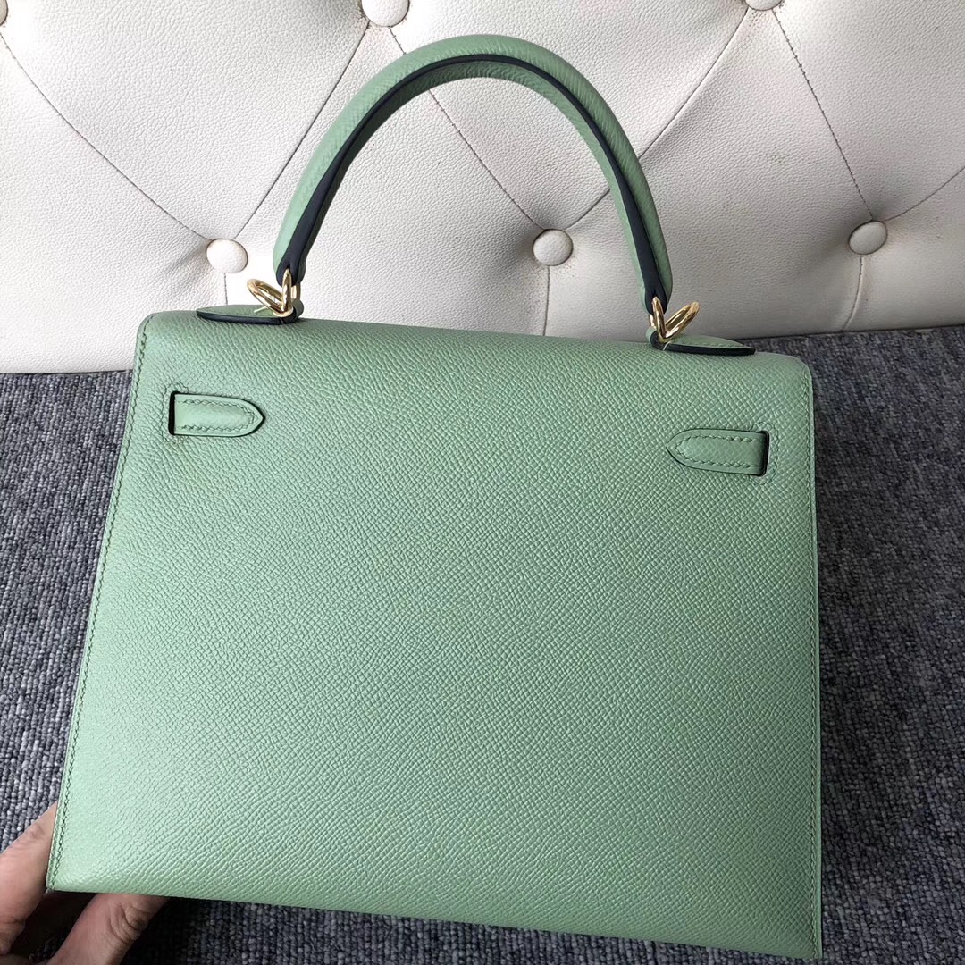 Hong Kong Hermes Kelly 25cm 3I牛油果綠 Vert Criquet 蟋蟀綠 金扣