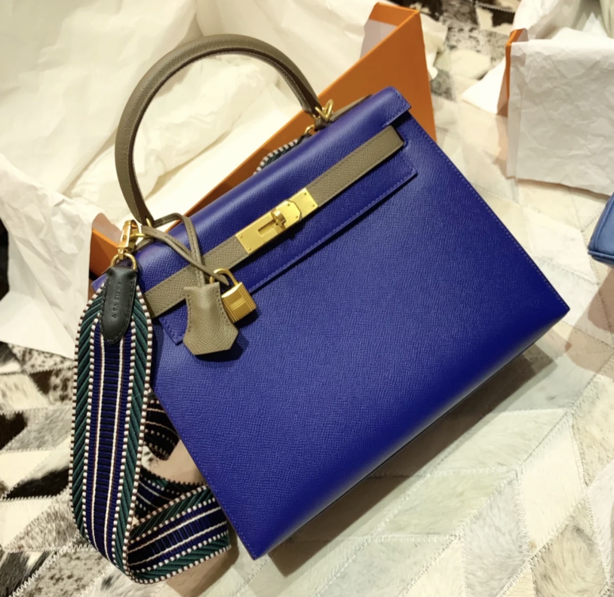 Hermes Birkin 25cm 7Q 希臘藍 Blue Mykonos 7T blue electric 電光藍