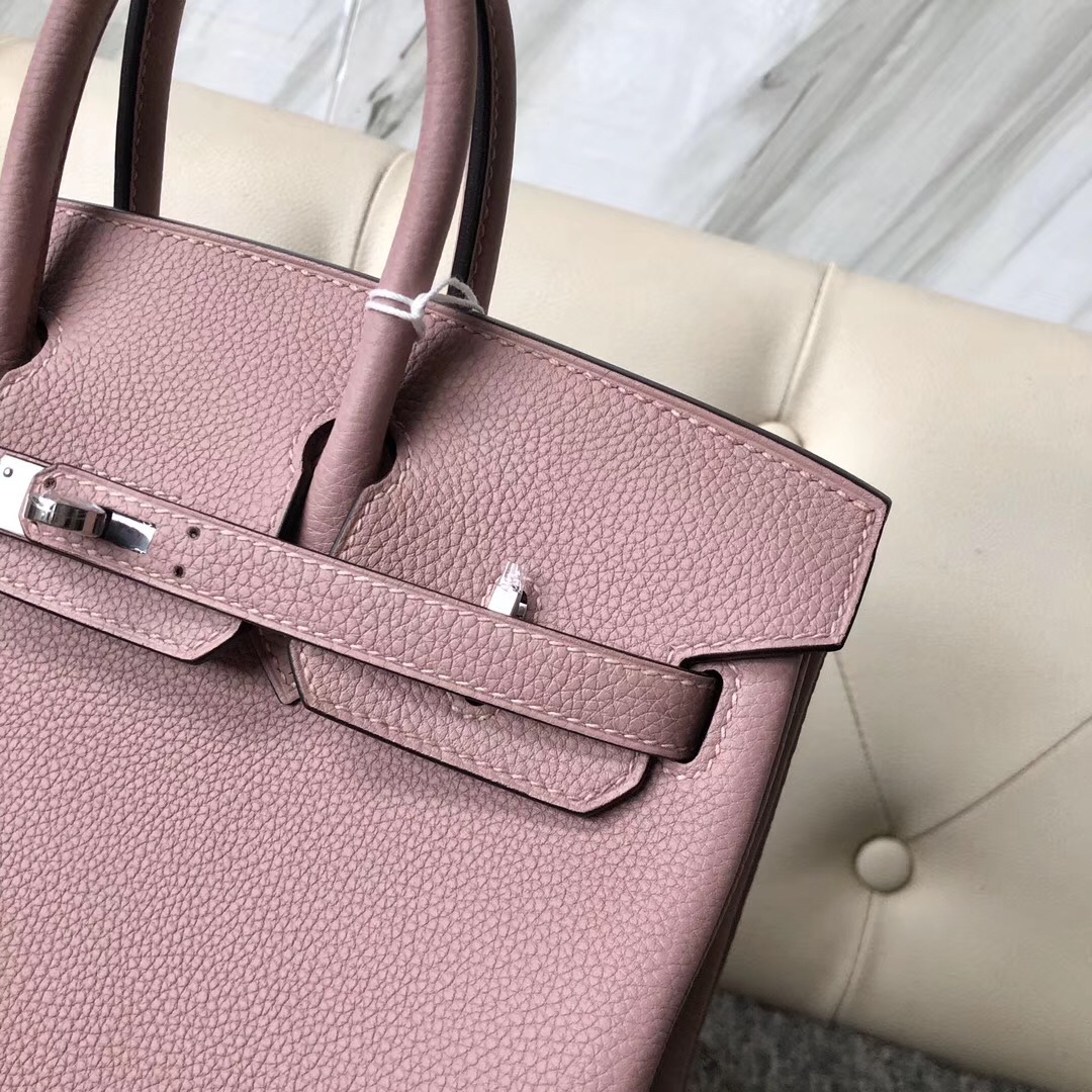 Hong Kong Hermes Birkin 25cm Handbag 4W Glycine 紫藤粉 togo 金扣