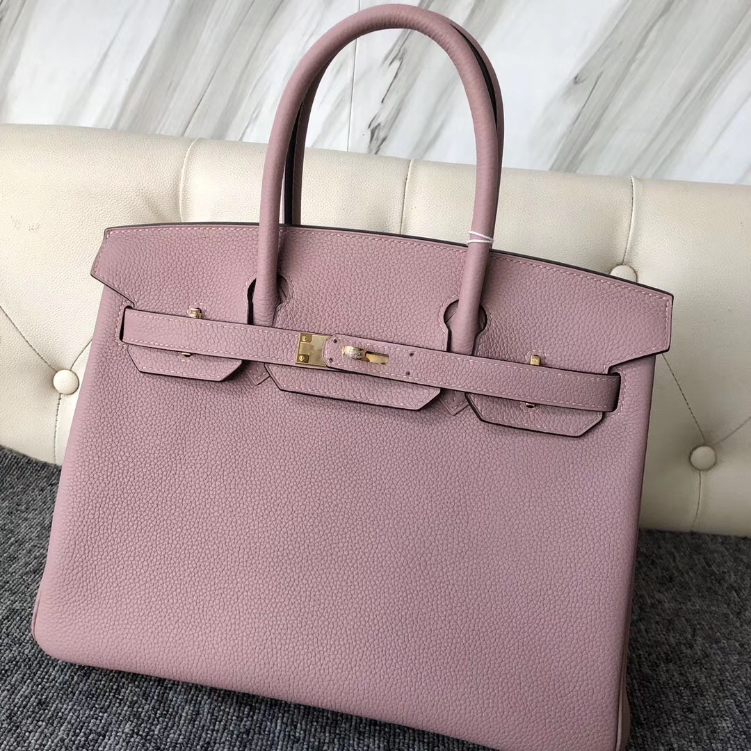 愛馬仕鉑金包30專櫃價格多少錢 Hermes Birkin 30cm 4W Glycine 紫藤粉