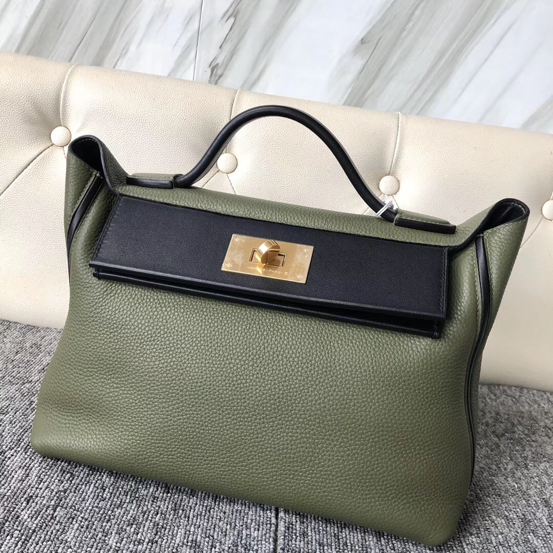 Singapore Hermes Kelly 24/24 taurillon Maurice Swift V6叢林綠 Canopee CK89